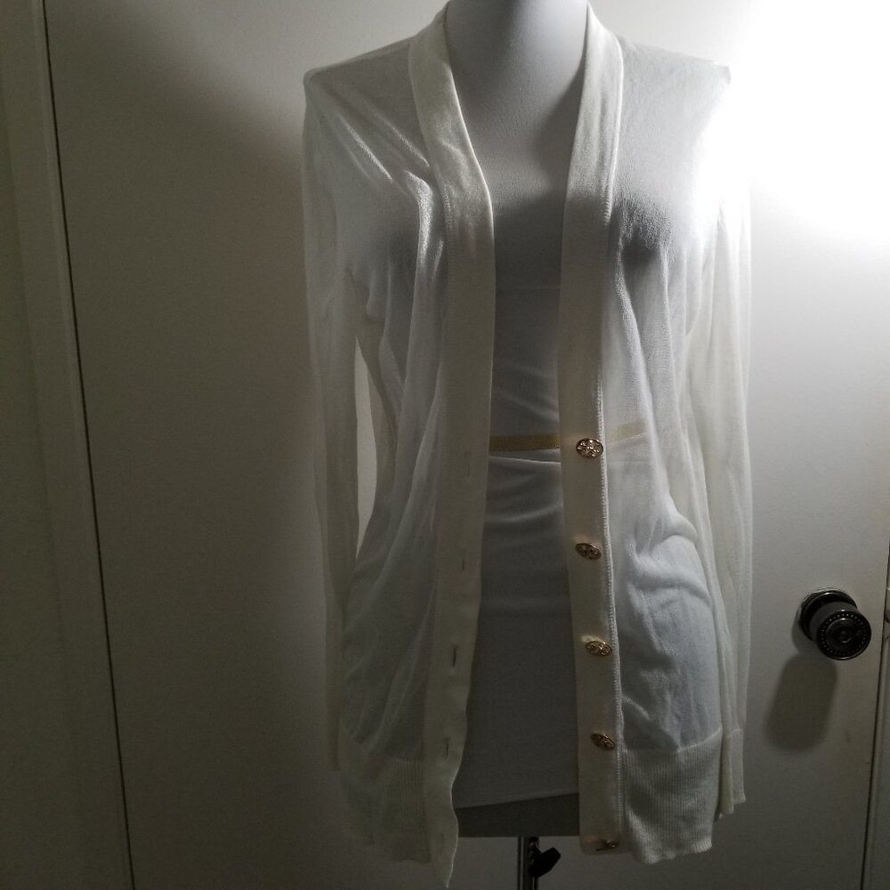 Tory Burch See-Through White Sweater, size M